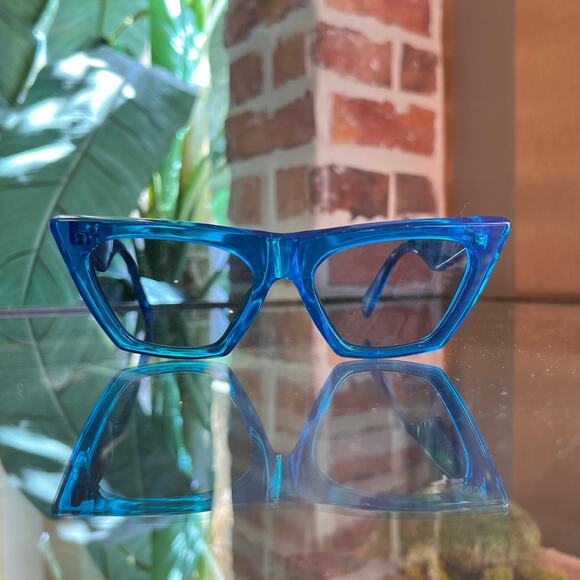 CELINE CL414468/S Blue Transparent Acetate Cat Eye Sunglasses main image 6